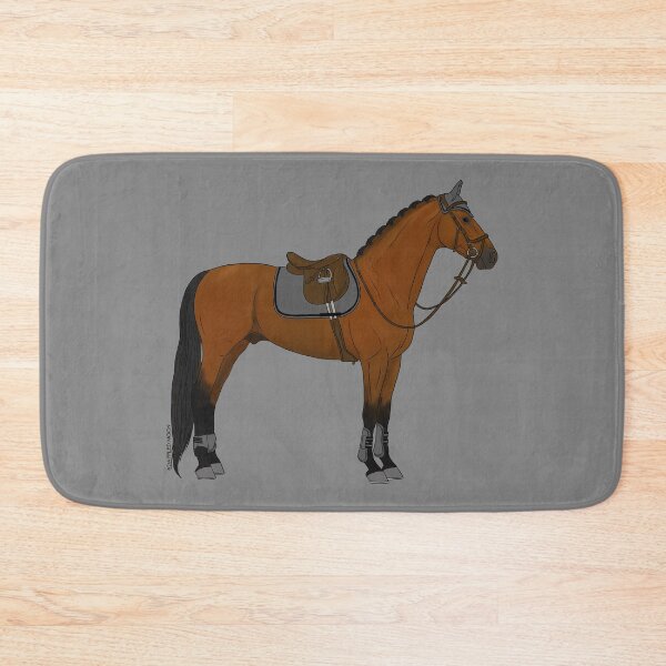 Item preview, Bay Hunter Jumper Horse with Gray Accessories designed and sold by DappledMoon.