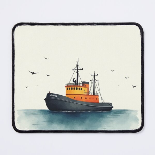 Item preview, Tugboat Watercolor Wall Art designed and sold by ArtfullyRooted.