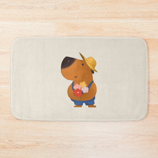 Item preview, Capybara with hat and flowers. designed and sold by ArtbyGover.