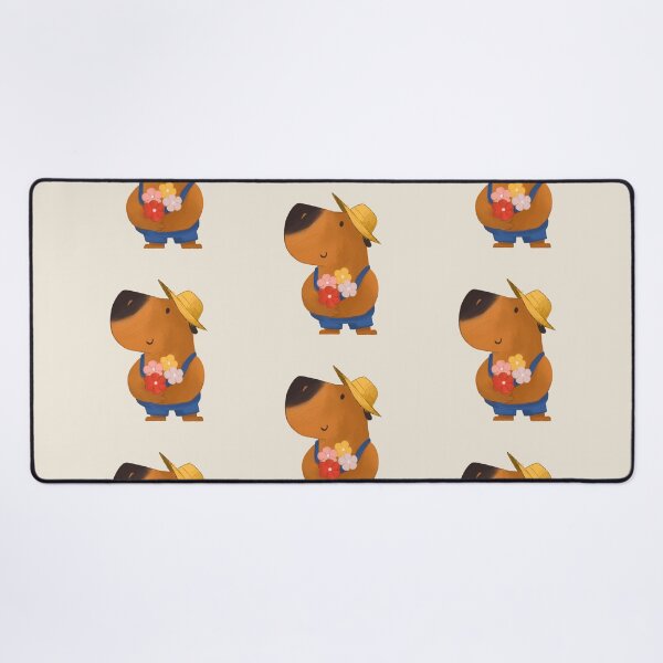 Item preview, Capybara with hat and flowers. designed and sold by ArtbyGover.