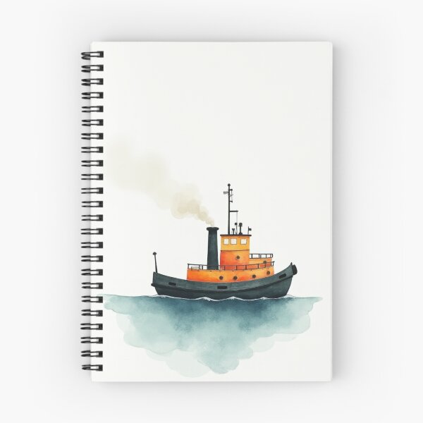 Item preview, Tugboat Watercolor for Kids Room designed and sold by ArtfullyRooted.