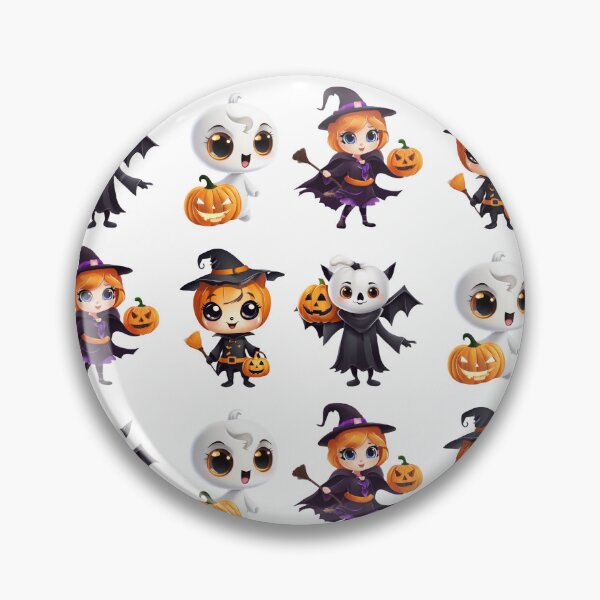 Item preview, Cute Halloween Witch and ghost with pumpkin designed and sold by CreationbyVona.