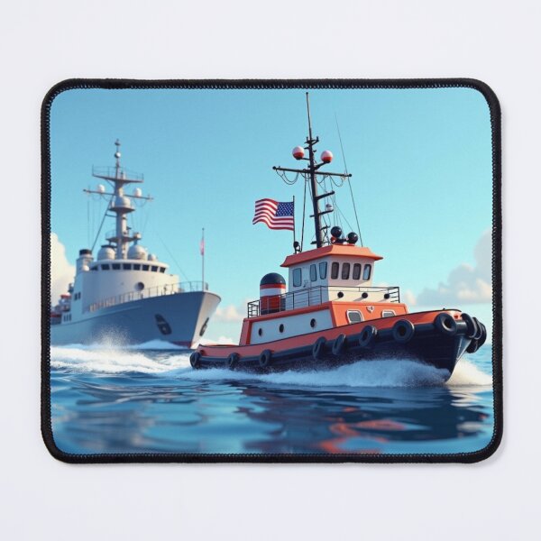 Item preview, Tugboat Pulling a Ship designed and sold by ArtfullyRooted.