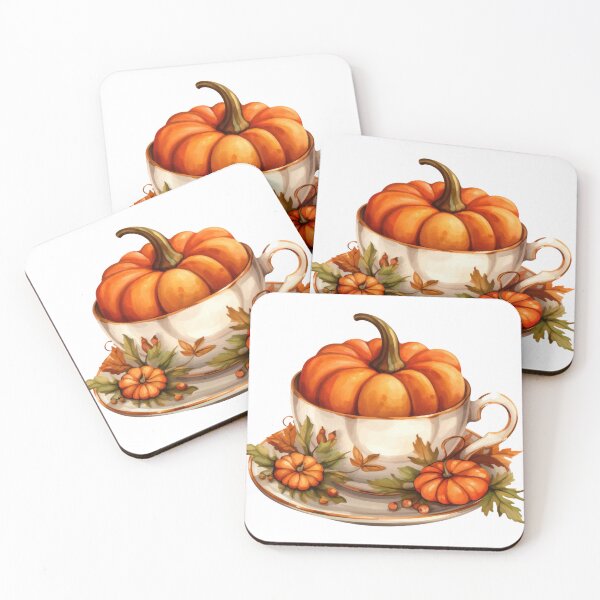 Item preview, Thanksgiving  A Cup of Pumpkin Fall and Thanksgiving Watercolor art for Gift designed and sold by vallass.