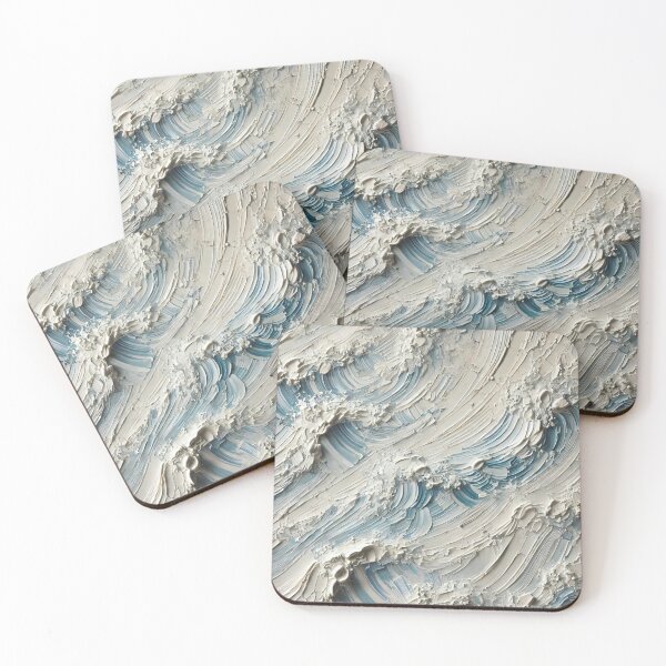 Item preview, Textured Abstract Wave Painting with Palette Knife Techniques designed and sold by SakuraJapanArt.