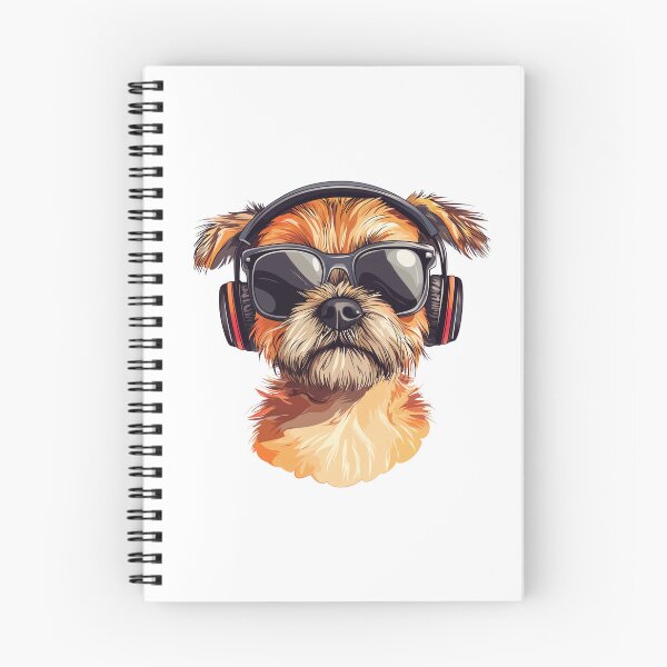 Item preview, Cool Border Terrier Wearing Headphones designed and sold by ChaosReigns91.