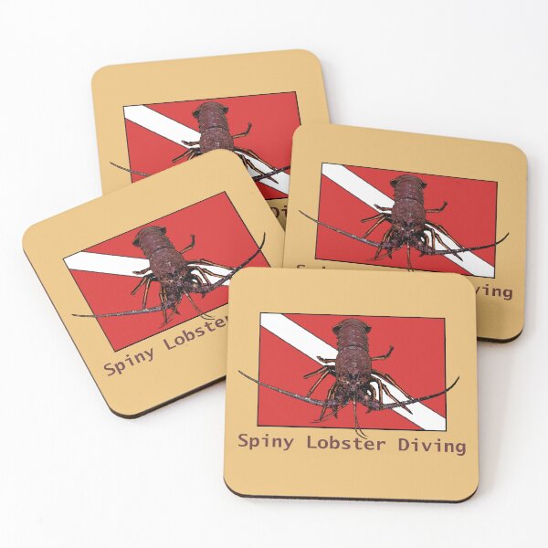 Item preview, Spiny Lobster with a Red Diver Down Flag URM designed and sold by urmaddad.