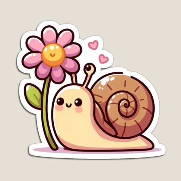 Artikelvorschau, Schnecke betrachtet Blume entworfen und verkauft von IMadeASticker.