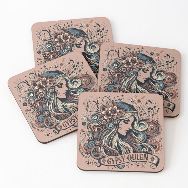 Item preview, Gypsy Queen Bohemian Silhouette Design – Vintage Boho Music Art designed and sold by GardenReign.
