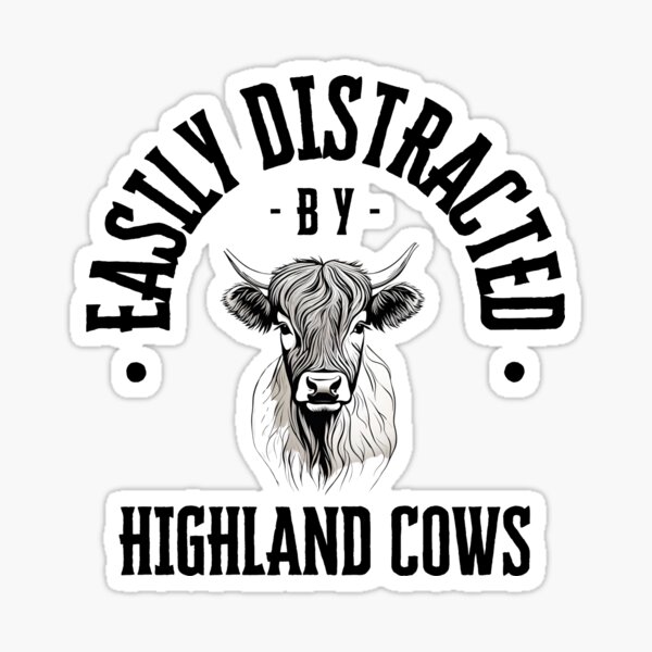 Vista previa del artículo con la obra «Se distrae fácilmente con las vacas de las tierras altas.», diseñado y vendido por TheLittleTeapot.