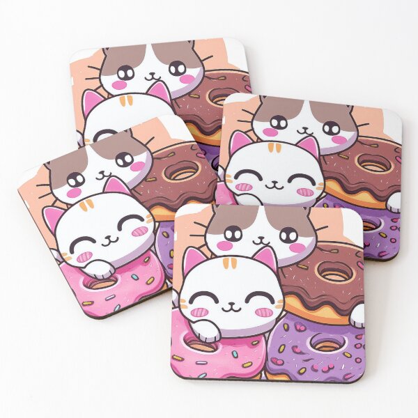 Item preview, “Delightful Donut Duo: Adorable Cats & Sweet Treats Illustration” designed and sold by EidansEmpire.