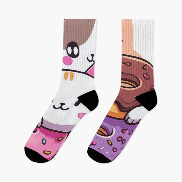 Item preview, “Delightful Donut Duo: Adorable Cats & Sweet Treats Illustration” designed and sold by EidansEmpire.