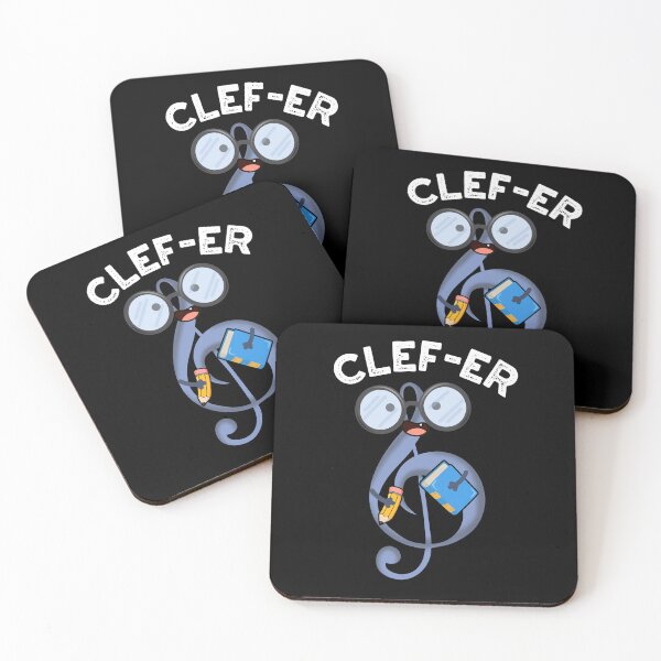Item preview, Clef-er Funny Music Pun (Dark BG) designed and sold by punnybone.