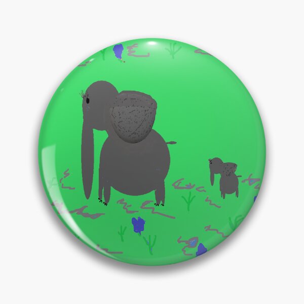 Item preview, Mama and Baby Elephant Gray Green designed and sold by DesignsByMuriel.