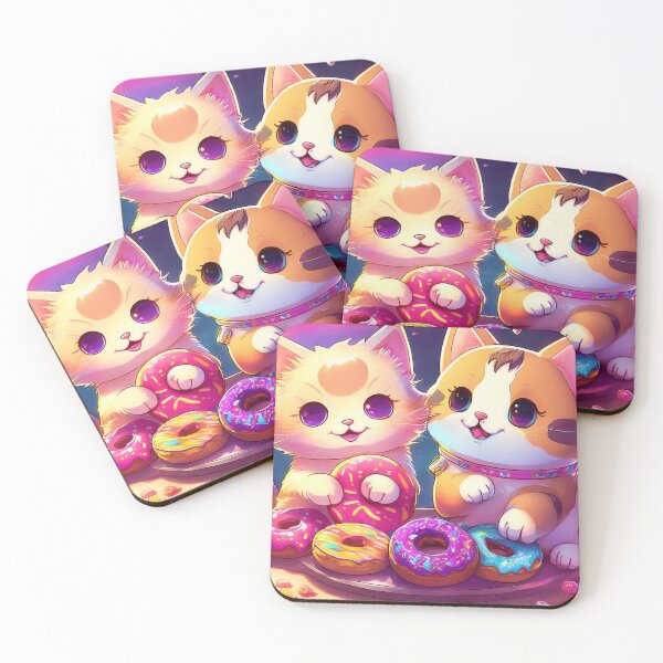 Item preview, Delightful Donut Pals - Whimsical Cat Duo designed and sold by EidansEmpire.