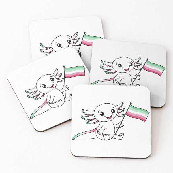 Item preview, Cute Axolotl with Abrosexual Pride Flag LGBTQ+ designed and sold by JoyfulJen.
