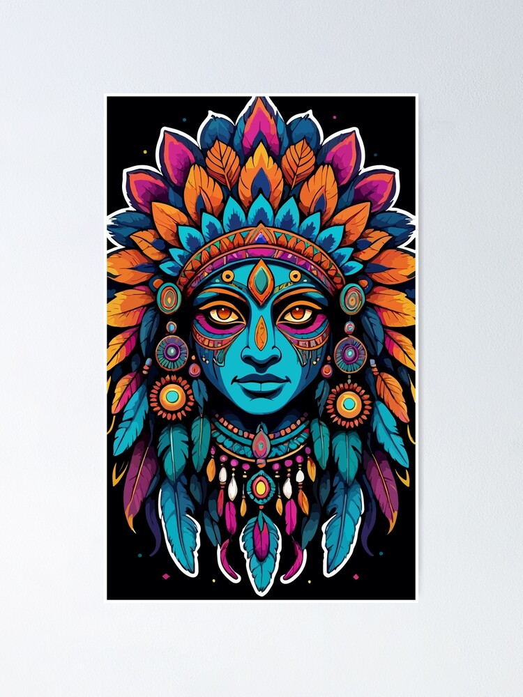 Thumbnail 1 of 3, Poster, Native Indian designed and sold by DistortedBrain.
