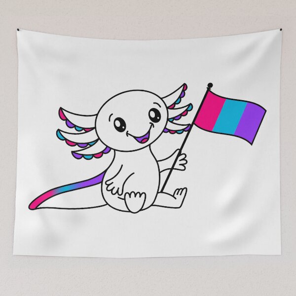 Item preview, Cute Axolotl with Androgyne Pride Flag LGBTQ+ designed and sold by JoyfulJen.