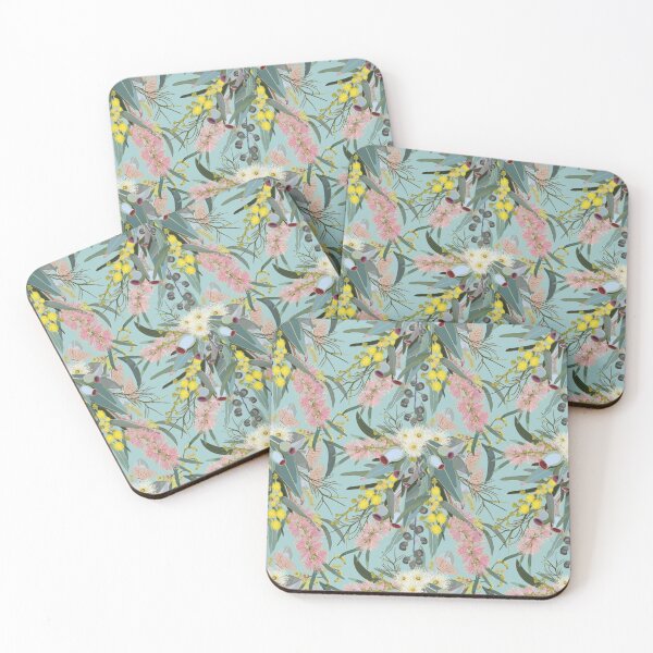 Item preview, Native Bush Blooms - Summer Blue designed and sold by Sketchbook Designs.