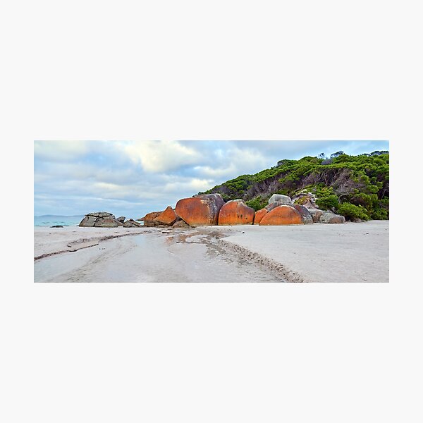 Item preview, Wilsons Promontory Australia Squeaky Beach Red Lichen Rocks designed and sold by Adam Gormley.