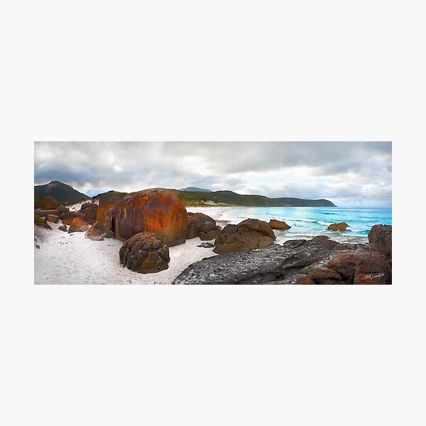 Item preview, Wilsons Promontory Australia Squeaky Beach Red Lichen Boulders designed and sold by Adam Gormley.