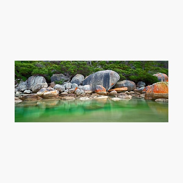 Item preview, Wilsons Promontory Australia Tidal River Red Lichen Boulders designed and sold by Adam Gormley.