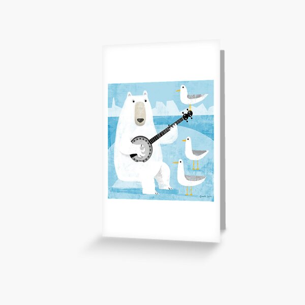 Polar Bear on Banjo! Greeting Card