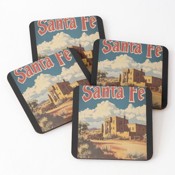 Item preview, Santa Fe New Mexico Vintage Travel Poster designed and sold by Boddicca.
