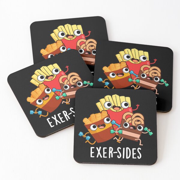 Item preview, Exer-sides Funny Exercise Pun (Dark BG) designed and sold by punnybone.
