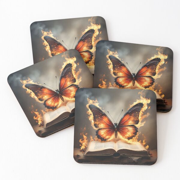 Item preview, Fire butterfly perched on an old book designed and sold by quasartphil.