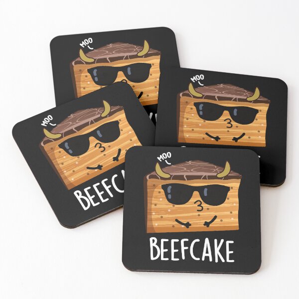 Item preview, Beefcake Funny Cake Pun (Dark BG) designed and sold by punnybone.