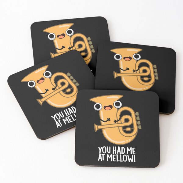 Item preview, You Had Me At Mellow Funny Tuba Pun (Dark BG) designed and sold by punnybone.