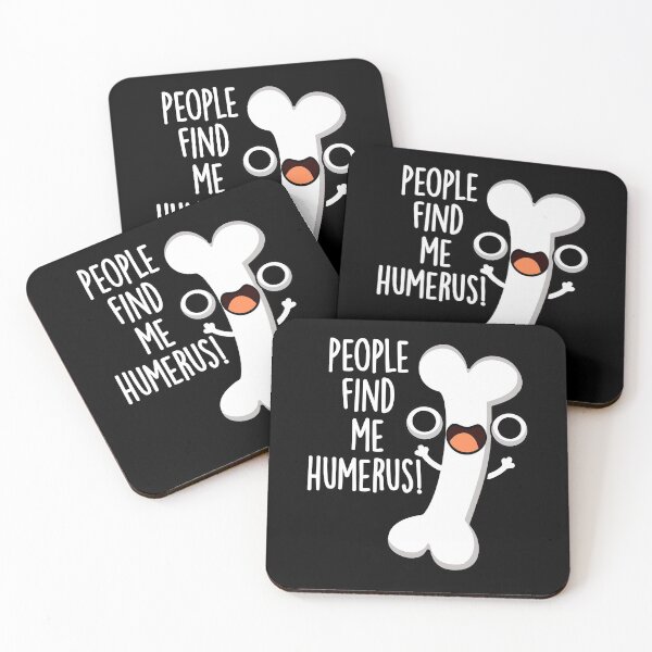 Item preview, People Find Me Humerus Funny Bone Pun (Dark BG) designed and sold by punnybone.