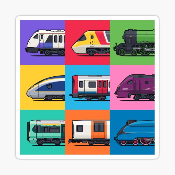 Item preview, UK Trains Grid Pattern designed and sold by VoodooCircus.