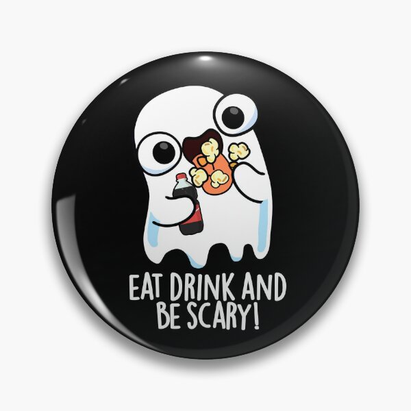 Item preview, Eat Drink And Be Scary Funny Ghost Pun (Dark BG) designed and sold by punnybone.