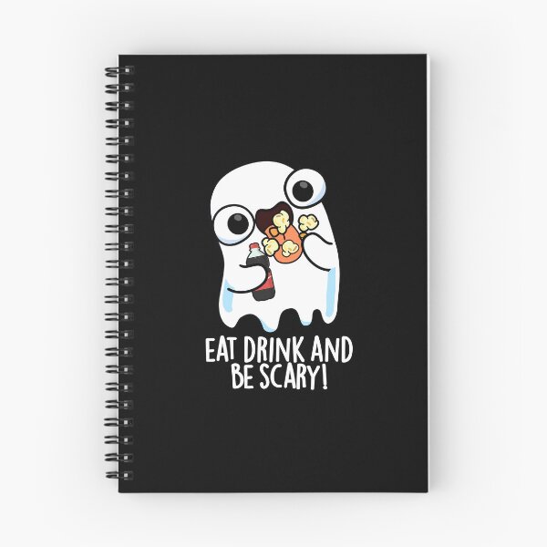 Item preview, Eat Drink And Be Scary Funny Ghost Pun (Dark BG) designed and sold by punnybone.