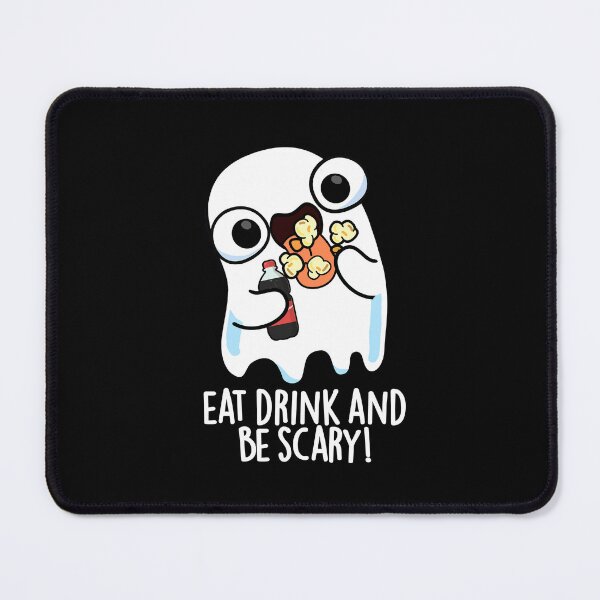 Item preview, Eat Drink And Be Scary Funny Ghost Pun (Dark BG) designed and sold by punnybone.