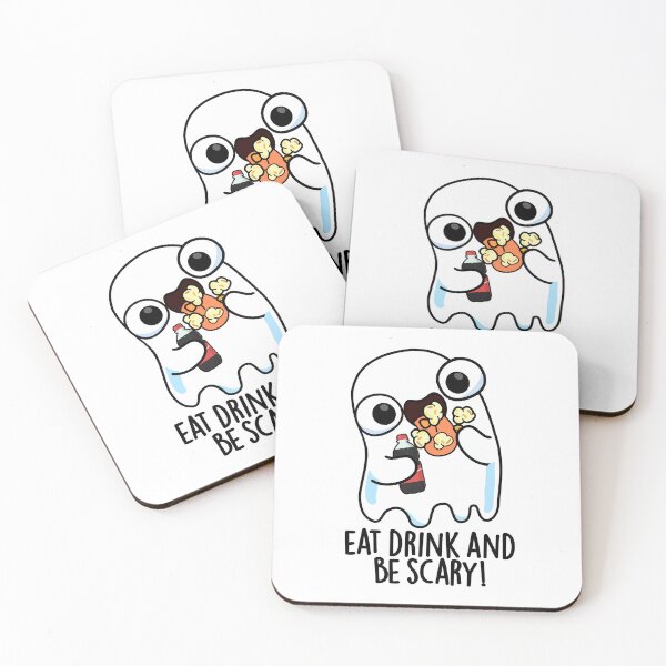 Item preview, Eat Drink And Be Scary Funny Ghost Pun  designed and sold by punnybone.