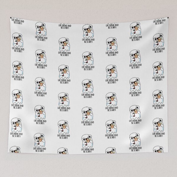 Item preview, Eat Drink And Be Scary Funny Ghost Pun  designed and sold by punnybone.