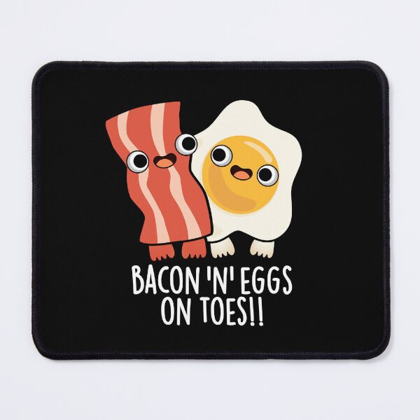 Item preview, Bacon And Eggs On Toes Funny Toast Pun (Dark BG) designed and sold by punnybone.