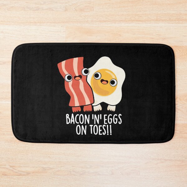 Item preview, Bacon And Eggs On Toes Funny Toast Pun (Dark BG) designed and sold by punnybone.