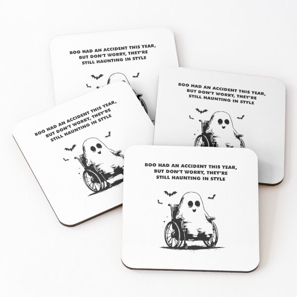 Item preview, Cute Ghost on a Wheelchair with text designed and sold by station-one.