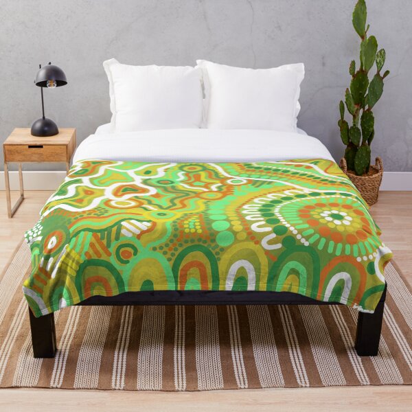Item preview, Australian Aboriginal art green/orange designed and sold by Kehaan Lange-Mcguire.