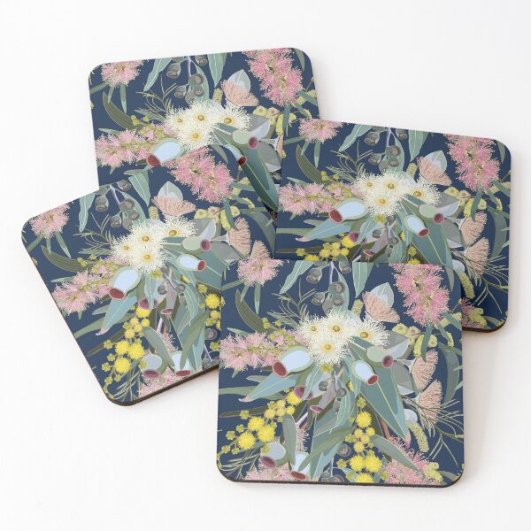 Item preview, Native Bush Blooms - Royal Blue designed and sold by Sketchbook Designs.