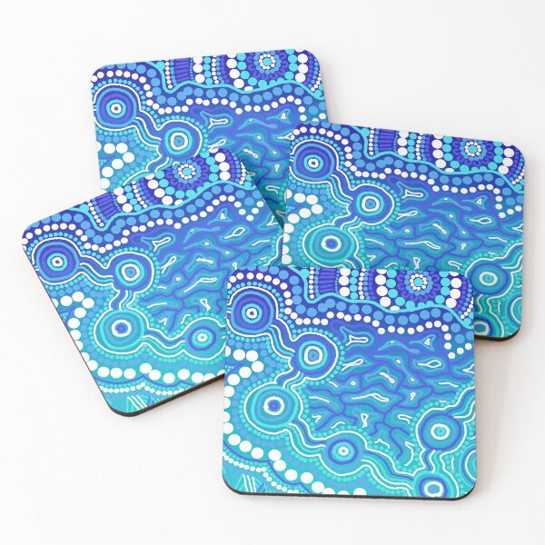 Item preview, Australian Aboriginal art blue designed and sold by Kehaan Lange-Mcguire.