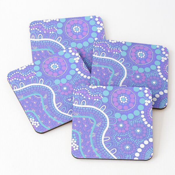 Item preview, Australian Aboriginal art purple/blue designed and sold by Kehaan Lange-Mcguire.