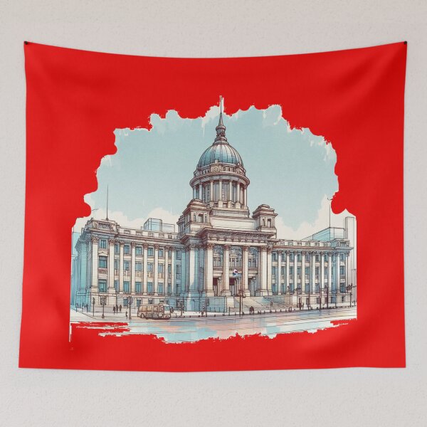 Item preview, 3D Minimalist Sketch of Korea's Central Government Building,    designed and sold by PaintMeWorld.