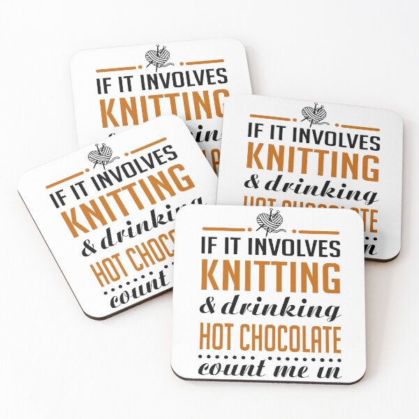 Item preview, Knitting and Drinking Hot Chocolate designed and sold by KsuAnn.