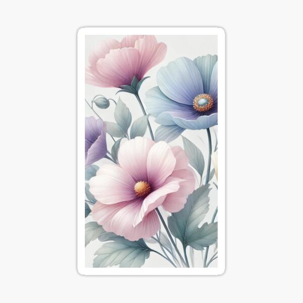 Item preview, Pastel Floral Elegance: Delicate Bloom Art Print designed and sold by Chic_Clip_Craft.