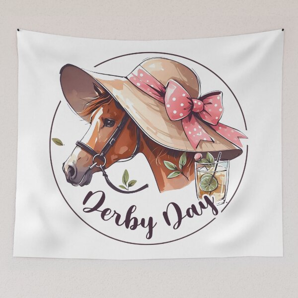 Item preview, Derby Day Horse Racing Watercolor  designed and sold by WanderlustCoCo.